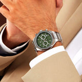 Buy Shop Maserati Stile Chronograph Green Dial Silver Steel Strap Watch for Men - R8873642011 USA Online