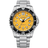 Buy Shop Citizen Mechanical Automatic Yellow Dial Silver Steel Strap Watch for Men - NJ0170-83Z USA Online