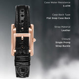 Buy Shop Emporio Armani Genni Silver Dial Black Leather Strap Watch for Women - AR11624 USA Online