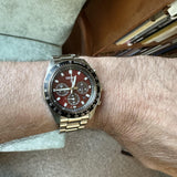 Buy Shop Seiko Prospex US Special Edition Speedtimer Solar Chronograph Red Dial Silver Steel Strap Watch for Men - SSC927 USA Online