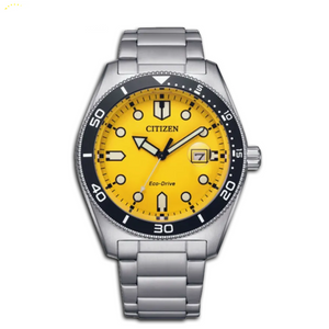 Buy Shop Citizen Mechanical Automatic Yellow Dial Silver Steel Strap Watch for Men - NJ0170-83Z USA Online