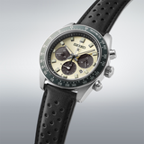 Buy Shop Seiko Prospex Speedtimer Solar Chronograph Ivory Dial Black Leather Strap Watch for Men - SSC943 USA Online