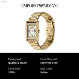 Buy Shop Emporio Armani Genni Crystals Mother of Pearl Dial Gold Steel Strap Watch for Women - AR11659 USA Online