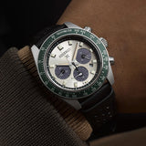 Buy Shop Seiko Prospex Speedtimer Solar Chronograph Ivory Dial Black Leather Strap Watch for Men - SSC943 USA Online