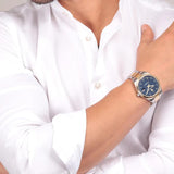 Buy Shop Maserati Competizione Blue Dial Two Tone Steel Strap Watch for Men - R8853100027 USA Online