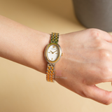 Buy Shop Tory Burch Oval White Dial Two Tone Steel Strap Watch for Women - TBW6033 USA Online