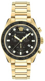 Buy Shop Versace Greca Dome Chronograph Black Dial Gold Steel Strap Watch for Men - VE6K00523 USA Online