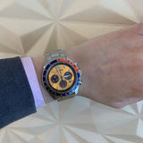 Buy Shop Seiko Prospex Solar Chronograph 1969 Re-interpretation Orange Dial Silver Steel Strap Watch for Men - SSC947 USA Online