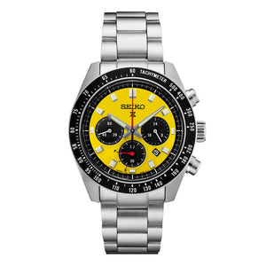 Buy Shop Seiko Prospex Speedtimer Solar Chronograph Yellow Dial Silver Steel Strap Watch for Men - SSC929 USA Online