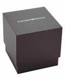 Emporio Armani Genni Silver Dial Black Leather Strap Watch for Women - AR11624