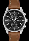 Buy Shop Hugo Boss Skytraveller Chronograph Black Dial Blue Leather Strap Watch for Men - 1514161 USA Online