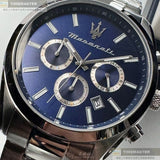 Buy Shop Maserati Attrazione Chronograph Blue Dial Silver Steel Strap Watch for Men - R8853151005 USA Online
