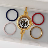 Buy Shop Tory Burch Riva Gold Dial Gold Steel Strap Watch for Women - TBW4029 USA Online