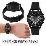 Buy Shop Emporio Armani Antonio Chronograph Black Dial Black Leather Strap Watch for Men - AR11583 USA Online