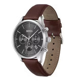 Buy Shop Hugo Boss Avery Chronograph Grey Dial Brown Leather Strap Watch for Men - 1514155 USA Online