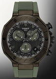 Buy Shop Tissot T Race Chronograph Black Dial Green Rubber Strap Watch for Men - T141.417.37.061.02 USA Online