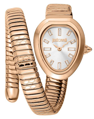Buy Shop Just Cavalli Aversa Silver Dial Rose Gold Steel Strap Watch for Women - JC1L222M0045 USA Online