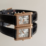 Buy Shop Emporio Armani Genni Silver Dial Black Leather Strap Watch for Women - AR11624 USA Online