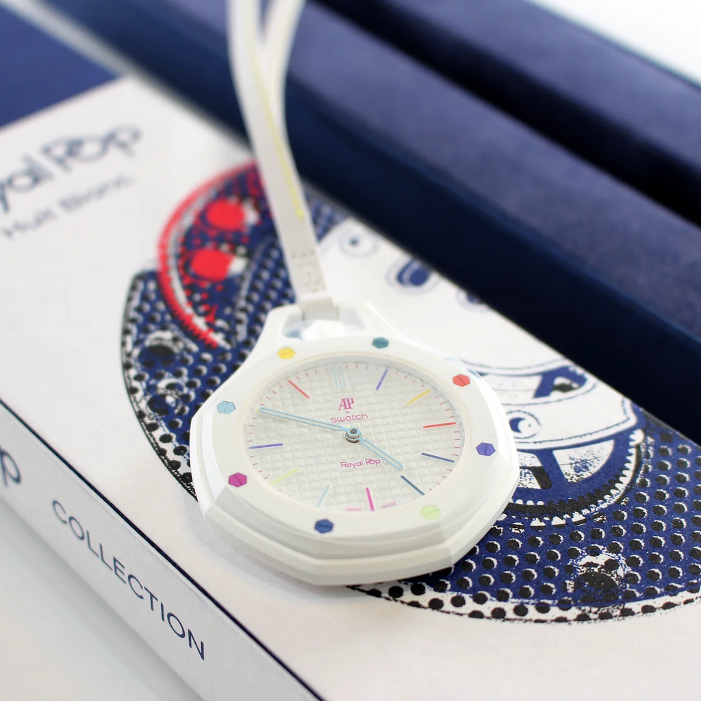 Buy Shop Swatch Royal Pop White Dial White Leather Strap Watch for Men - Huit Blanc USA Online