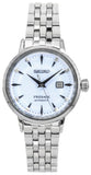 Seiko Presage Cocktail Time Automatic Skydiving Diamonds Blue Dial Silver Steel Strap Watch for Women - SRE007J1