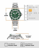 Buy Shop Emporio Armani Sea Explorer Green Dial Silver Steel Strap Watch for Men - AR60088 USA Online