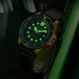 Citizen Mechanical Automatic Green Dial Brown Leather Strap Watch for Men - NJ0173-18X