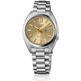 Seiko 5 Sports SNXS Automatic Gold Dial Silver Steel Strap Watch for Men - SRPL59K1