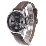 Buy Shop Hugo Boss Avery Chronograph Grey Dial Brown Leather Strap Watch for Men - 1514155 USA Online