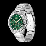 Buy Shop Hugo Boss Hero Chronograph Green Dial Silver Steel Strap Watch for Men - 1514217 USA Online