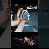 Buy Shop Just Cavalli Glam Evo 4 Blue Dial Rose Gold Steel Strap Watch for Women - JC1L229M0055 USA Online