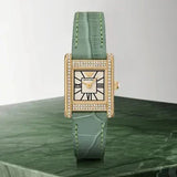 Buy Shop Emporio Armani Classic White Dial Green Leather Strap Watch for Women - AR11661 USA Online