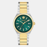 Buy Shop Versace V-Auria Quartz Green Dial Two Tone Steel Strap Watch for Men - VE0F00425 USA Online