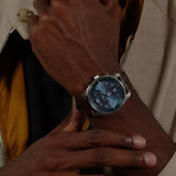 Buy Shop Hugo Boss Skytraveller Chronograph Blue Dial Brown Leather Strap Watch for Men - 1514194 USA Online