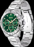 Buy Shop Hugo Boss Hero Chronograph Green Dial Silver Steel Strap Watch for Men - 1514217 USA Online