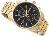 Buy Shop Hugo Boss Skytraveller Chronograph Black Dial Gold Steel Strap Watch for Men - 1514152 USA Online