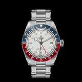 Tudor Black Bay GMT Silver Dial Silver Steel Strap Watch for Men - M79830RB-0010