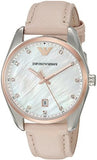 Buy Shop Emporio Armani Tazio Mother of Pearl Dial Pink Leather Strap Watch for Women - AR6133 USA Online