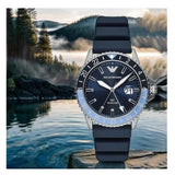 Buy Shop Emporio Armani World Explorer GMT Blue Dial Blue Rubber Strap Watch for Men - AR11592 USA Online