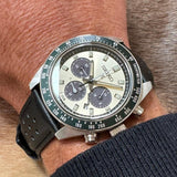 Buy Shop Seiko Prospex Speedtimer Solar Chronograph Ivory Dial Black Leather Strap Watch for Men - SSC943 USA Online