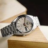 Buy Shop Seiko 5 Sports SNXS Series Automatic Beige Dial Silver Steel Strap Watch for Men - SRPK91K1 USA Online