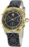 Buy Shop Tory Burch The Miller Chronograph Blue Dial Blue Jacquard Strap Watch for Women - TBW1038 USA Online