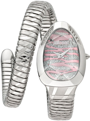 Buy Shop Just Cavalli Glam Evo 8 Pink Dial Silver Steel Strap Watch for Women - JC1L225M0015 USA Online