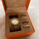 Buy Shop Tory Burch Riva Rose Gold Dial Rose Gold Steel Strap Watch for Women - TBW4037 USA Online