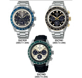 Buy Shop Seiko Prospex Speedtimer Solar Chronograph Black Dial Silver Steel Strap Watch for Men - SSC941 USA Online