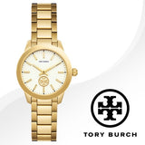 Buy Shop Tory Burch Collins White Dial Gold Steel Strap Watch for Women - TBW1300 USA Online