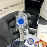 Buy Shop Emporio Armani Gianni T-Bar Blue Dial Silver Steel Strap Watch for Women - AR11627 USA Online