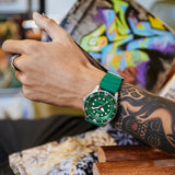 Buy Shop Citizen Mechanical Automatic Green Dial Green Rubber Strap Watch for Men - NJ0129-10X USA Online