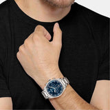 Buy Shop Hugo Boss Grand Prix Chronograph Blue Dial Silver Steel Strap Watch for Men - 1514226 USA Online