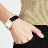 Buy Shop Tory Burch Robinson White Dial Black Leather Strap Watch for Women - TBW1504 USA Online