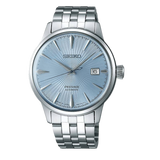 Seiko Presage Cocktail Time Automatic Ice Blue Dial Silver Steel Strap Watch for Men - SRPE19J1
